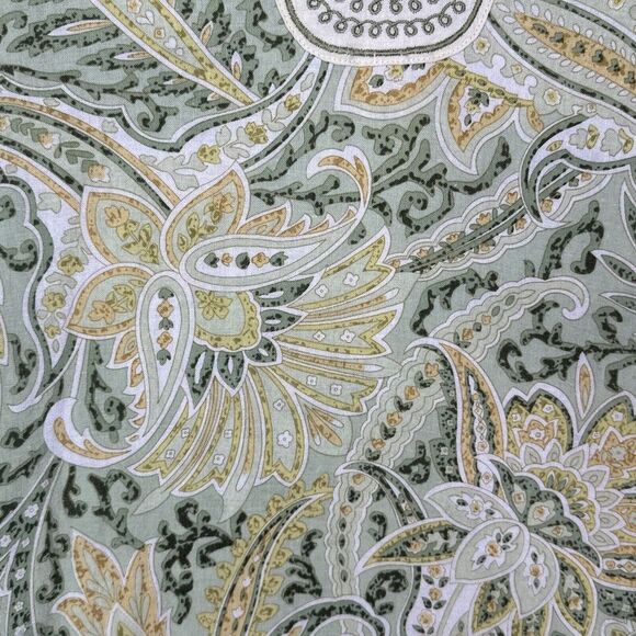 Cambridge Dry Goods Womens Tunic Top Plus Sz 3XL‎ Green Paisley Linen Blend - Picture 8 of 13